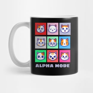 cat alpha mode cute funny international cat day design Mug